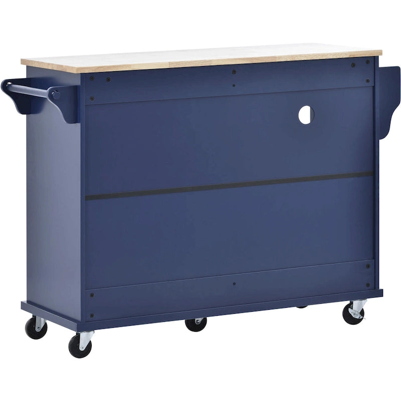 Rollbarer Küchenwagen mit Mikrowellenschrank, Schubladen und Gewürzregal