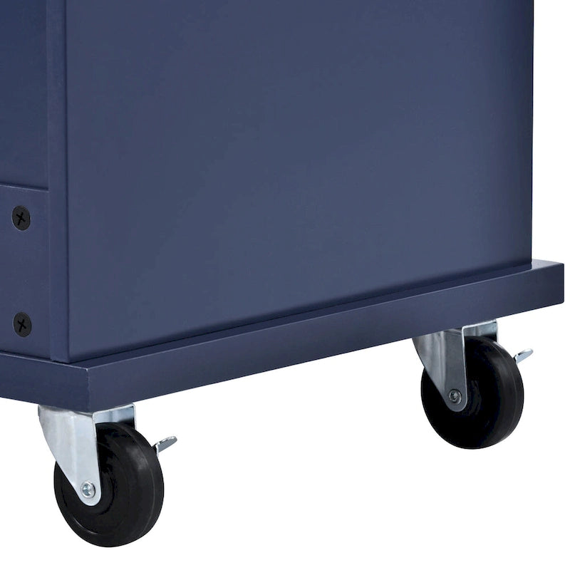 Rollbarer Küchenwagen mit Mikrowellenschrank, Schubladen und Gewürzregal