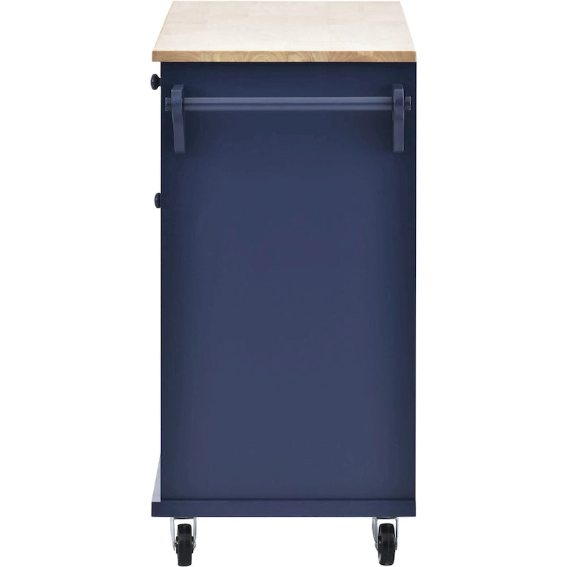 Rollbarer Küchenwagen mit Mikrowellenschrank, Schubladen und Gewürzregal