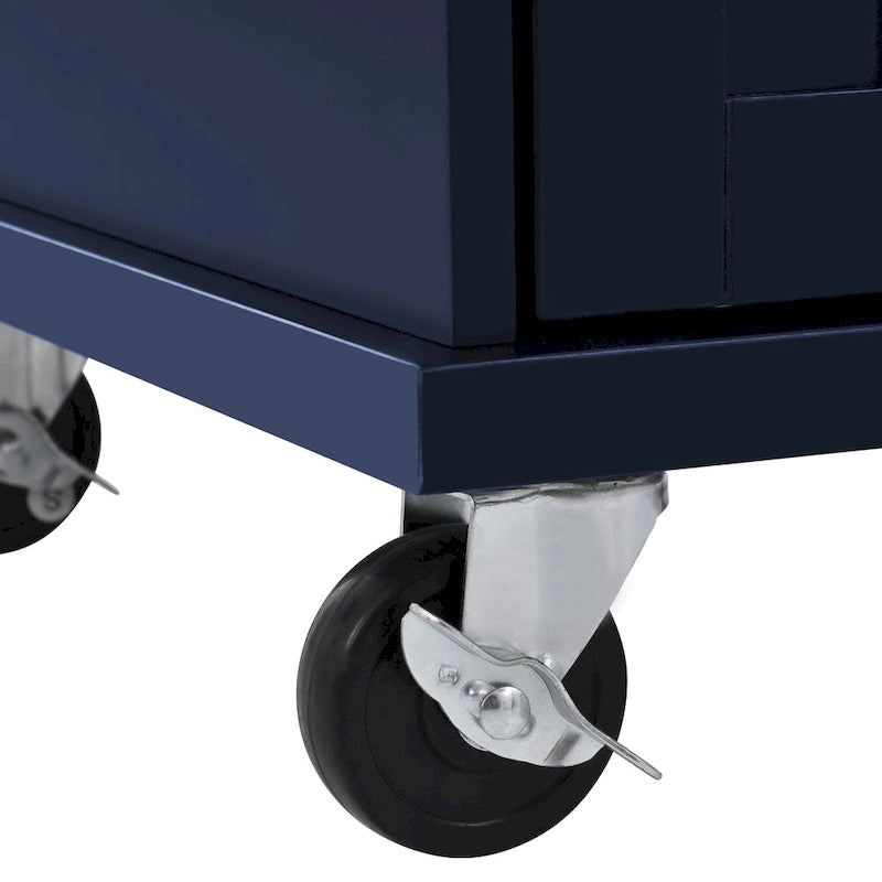 Rollbarer Küchenwagen mit Mikrowellenschrank, Schubladen und Gewürzregal
