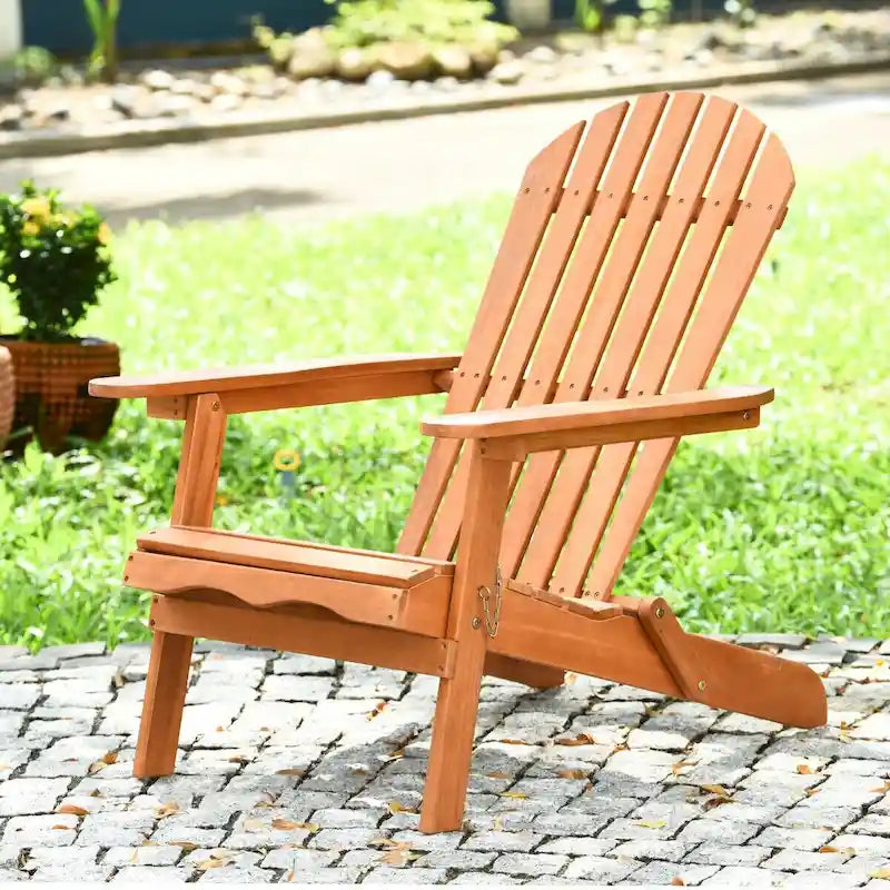 Klappbarer Adirondack-Stuhl aus Eukalyptusholz