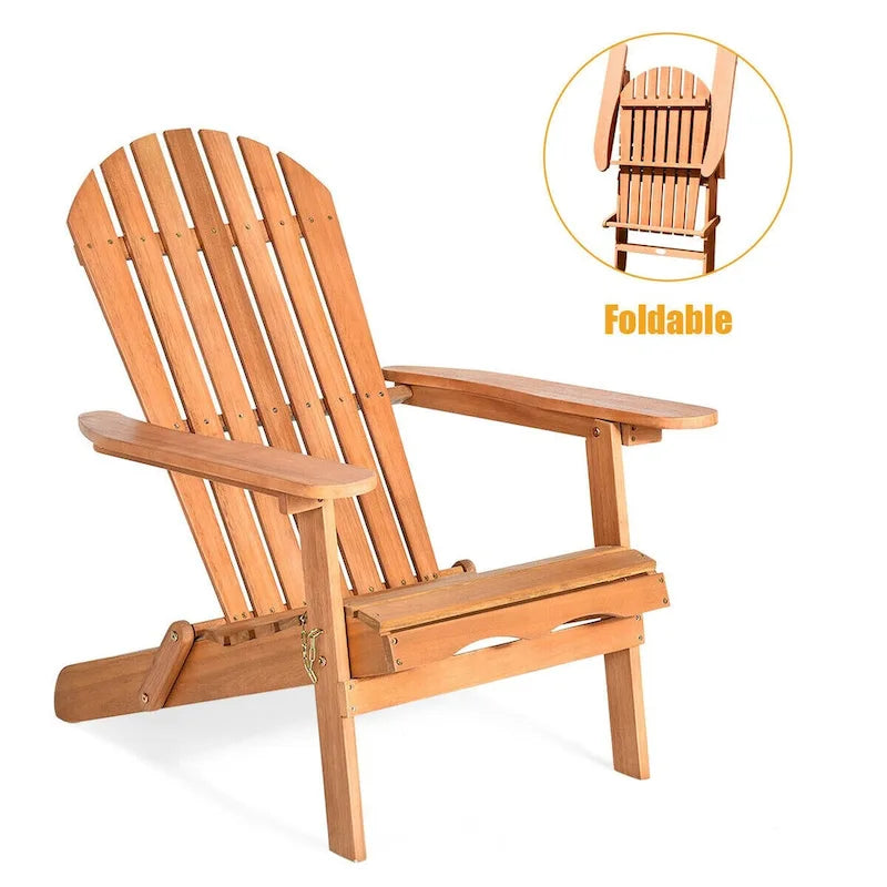 Klappbarer Adirondack-Stuhl aus Eukalyptusholz