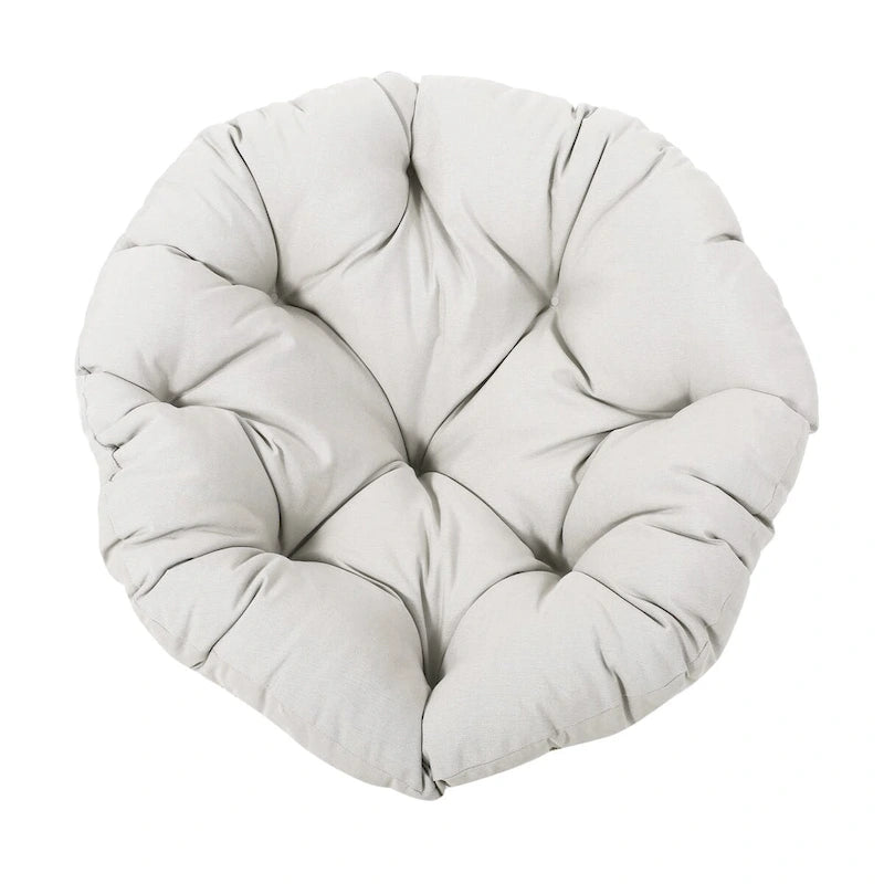 Drehbarer Papasan-Sessel aus Rattan mit getuftetem Kissen